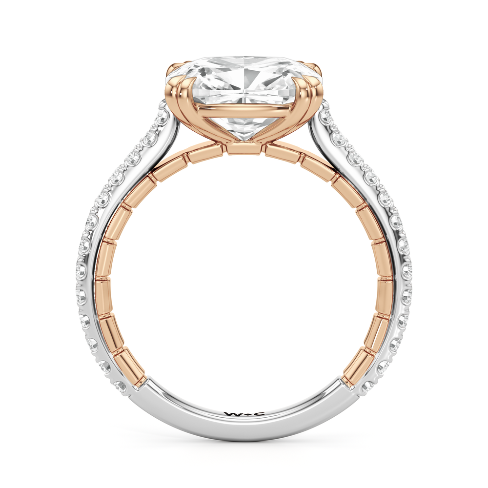 West Elongated Cushion Cut The Gilded Ring with Lab Grown Diamond in 14KT White & Rose Gold view 5
