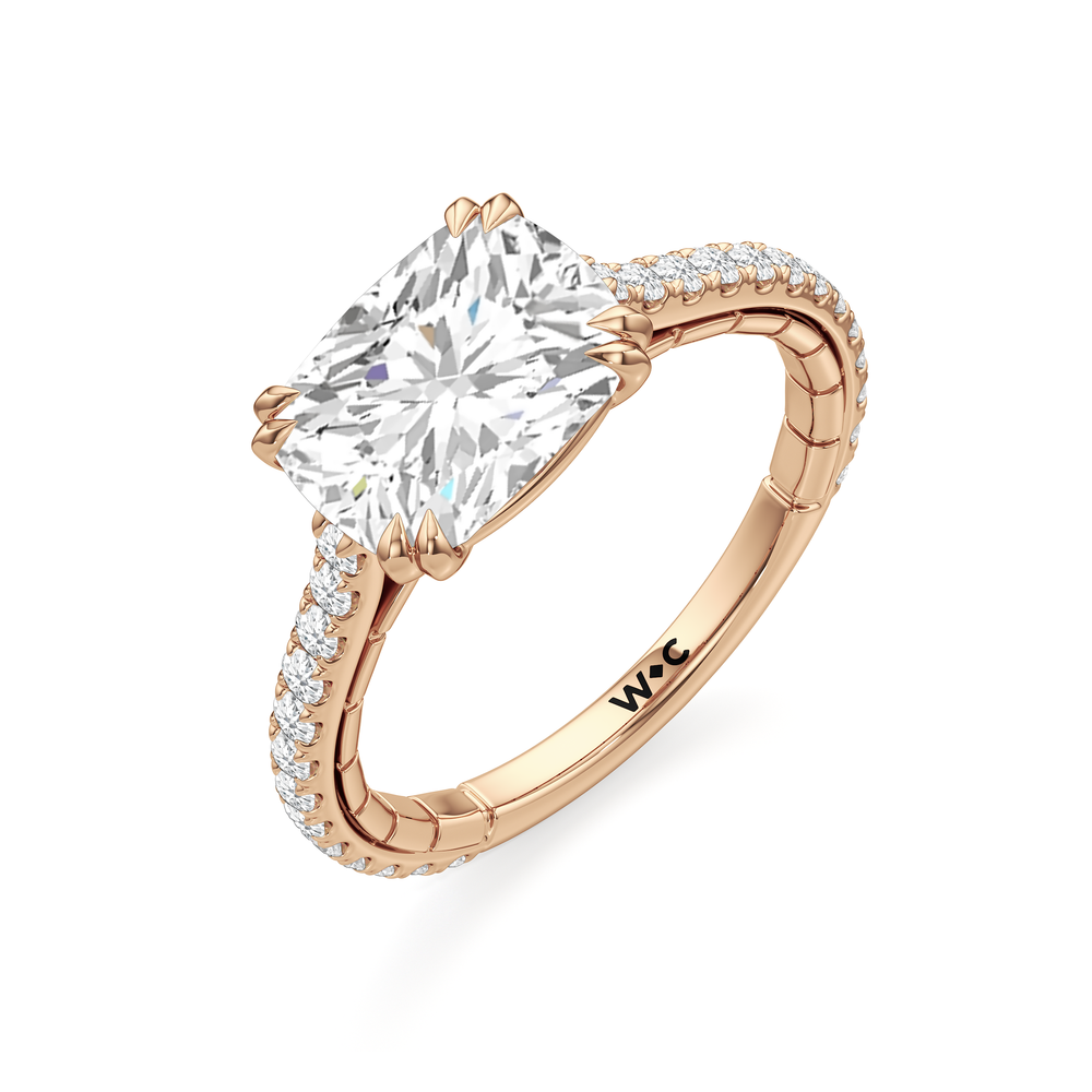 West Elongated Cushion Cut The Gilded Ring with Lab Grown Diamond in 14KT Rose Gold view 6
