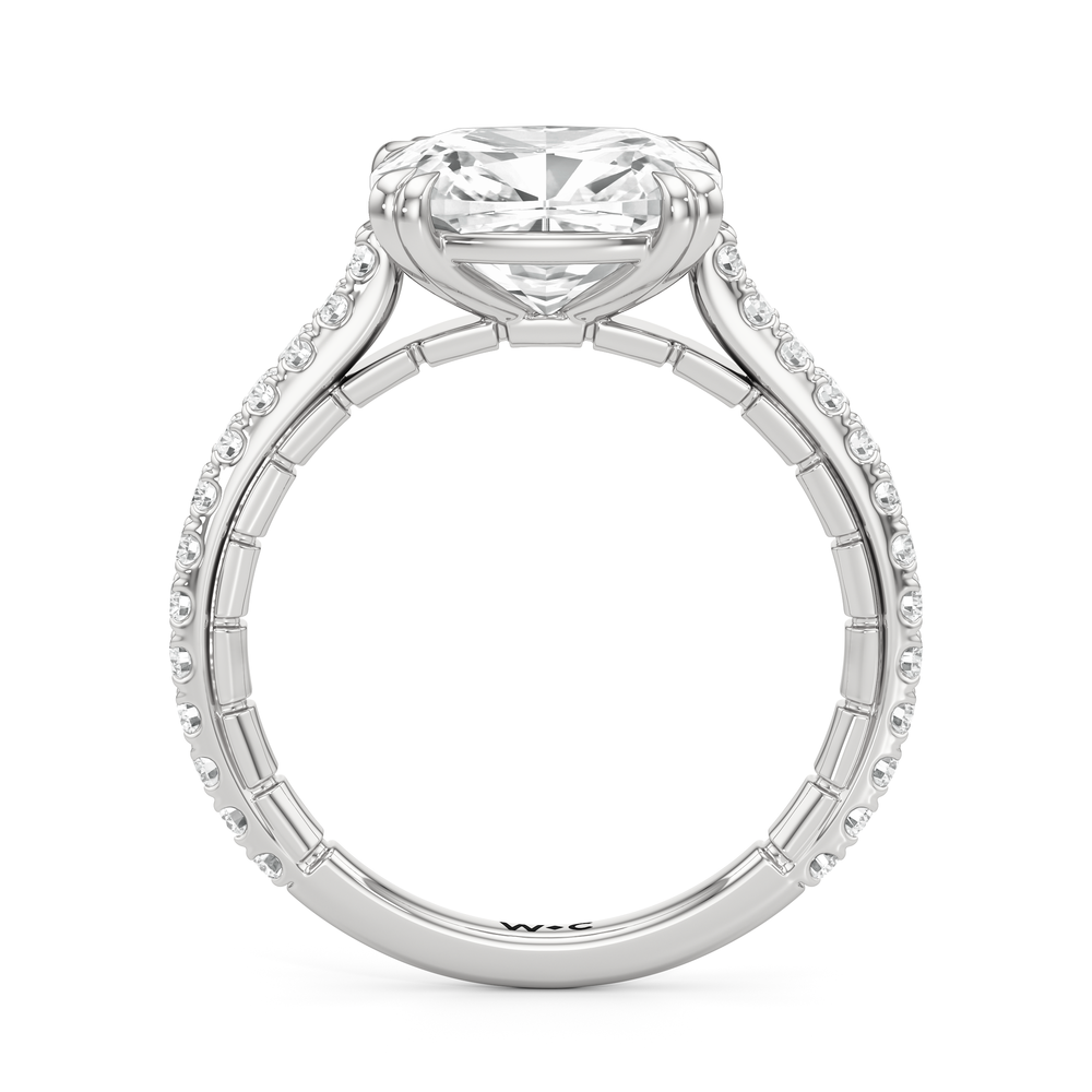 West Elongated Cushion Cut The Gilded Ring with Lab Grown Diamond in 14KT Platinum view 5
