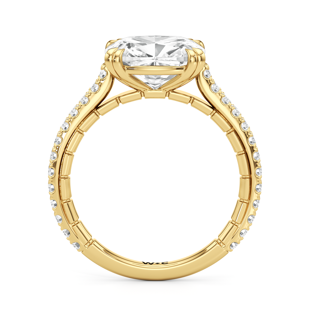 West Elongated Cushion Cut The Gilded Ring with Lab Grown Diamond in 14KT Yellow Gold view 5
