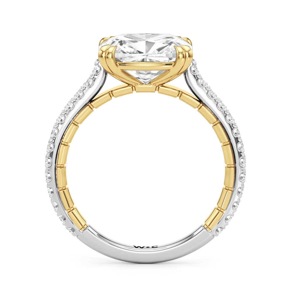 West Elongated Cushion Cut The Gilded Ring with Lab Grown Diamond in 14KT White & Yellow Gold view 5
