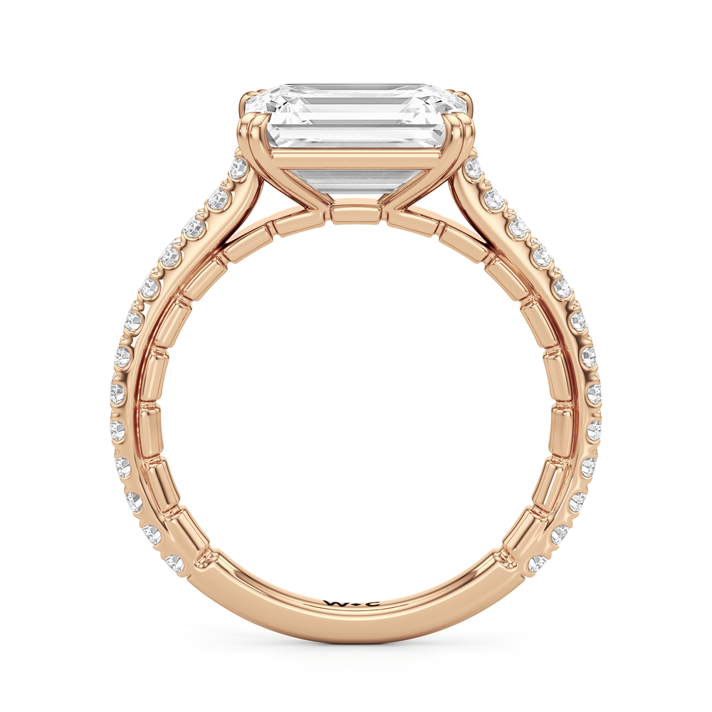 West Emerald Cut The Gilded Ring with Lab Grown Diamond in 14KT Rose Gold view 5
