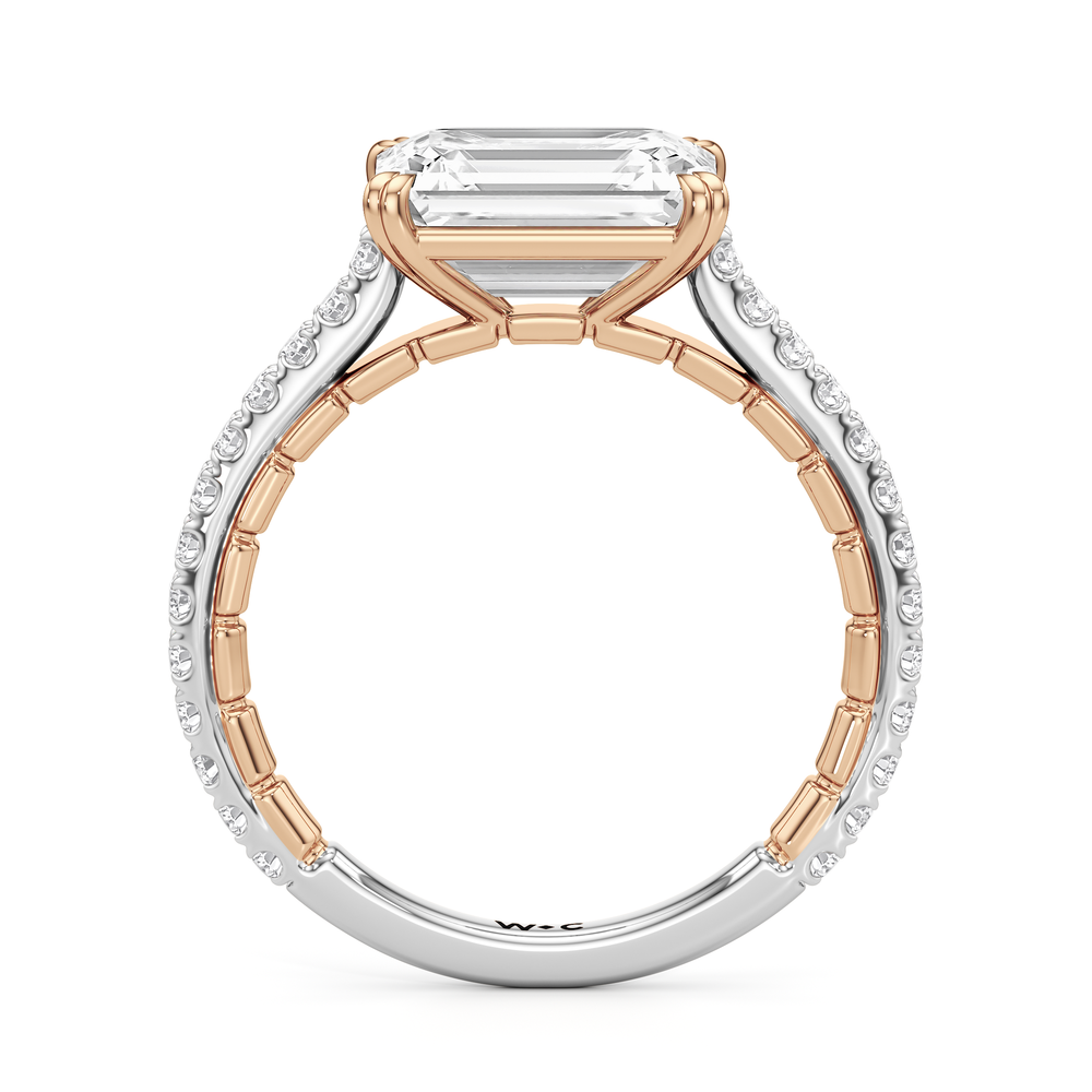 West Emerald Cut The Gilded Ring with Lab Grown Diamond in 14KT White & Rose Gold view 5
