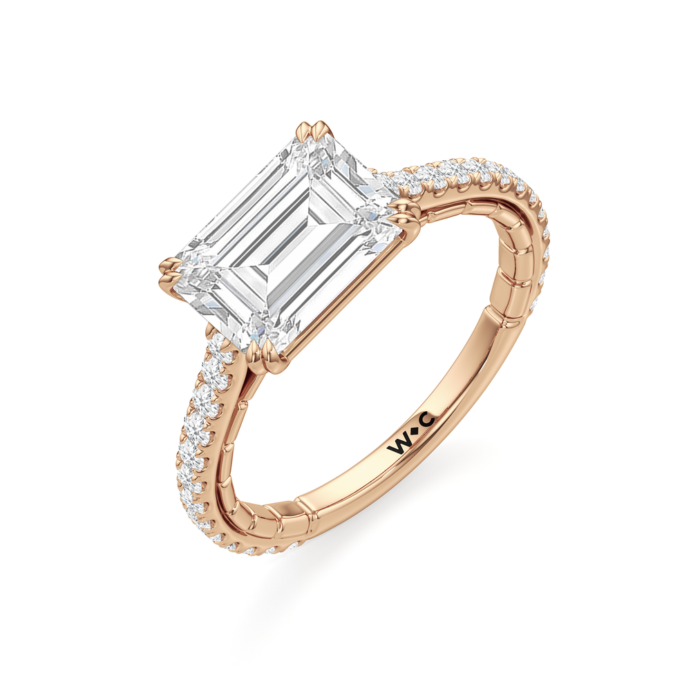 West Emerald Cut The Gilded Ring with Lab Grown Diamond in 14KT Rose Gold view 6
