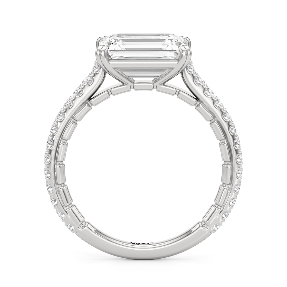 West Emerald Cut The Gilded Ring with Lab Grown Diamond in 14KT Platinum view 5
