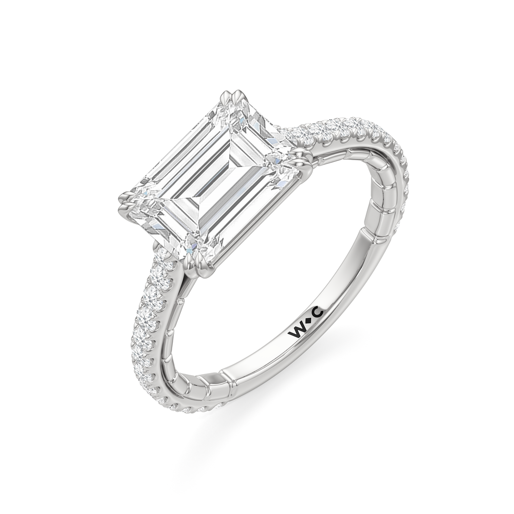 West Emerald Cut The Gilded Ring with Lab Grown Diamond in 14KT Platinum view 6
