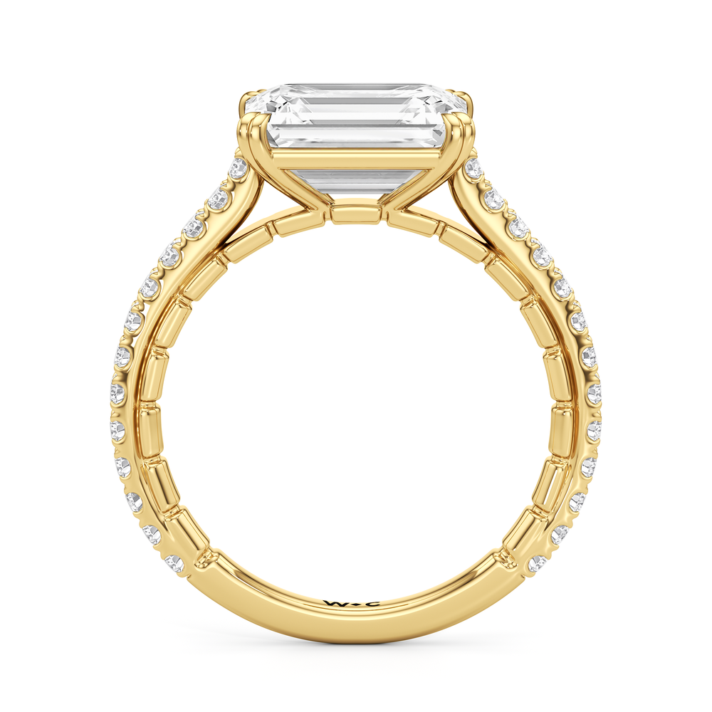 West Emerald Cut The Gilded Ring with Lab Grown Diamond in 14KT Yellow Gold view 5
