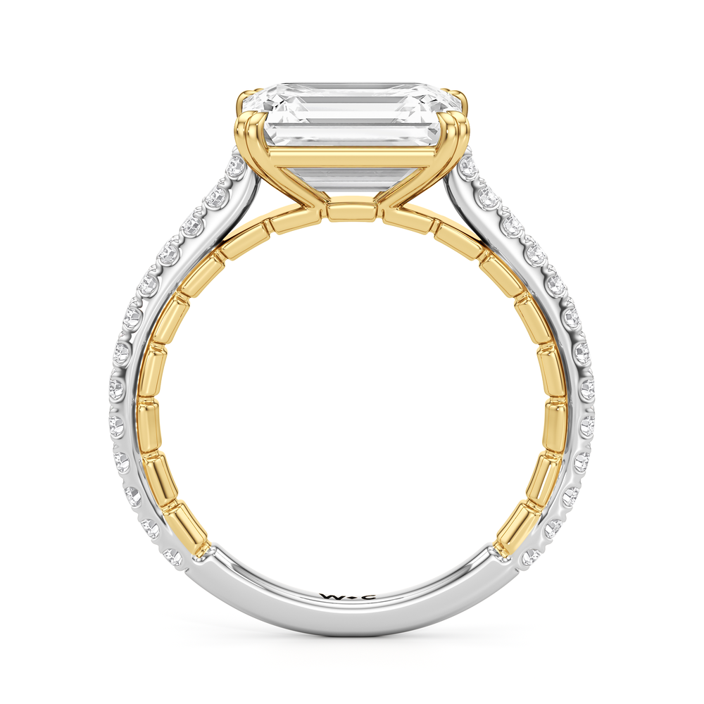 West Emerald Cut The Gilded Ring with Lab Grown Diamond in 14KT White & Yellow Gold view 5
