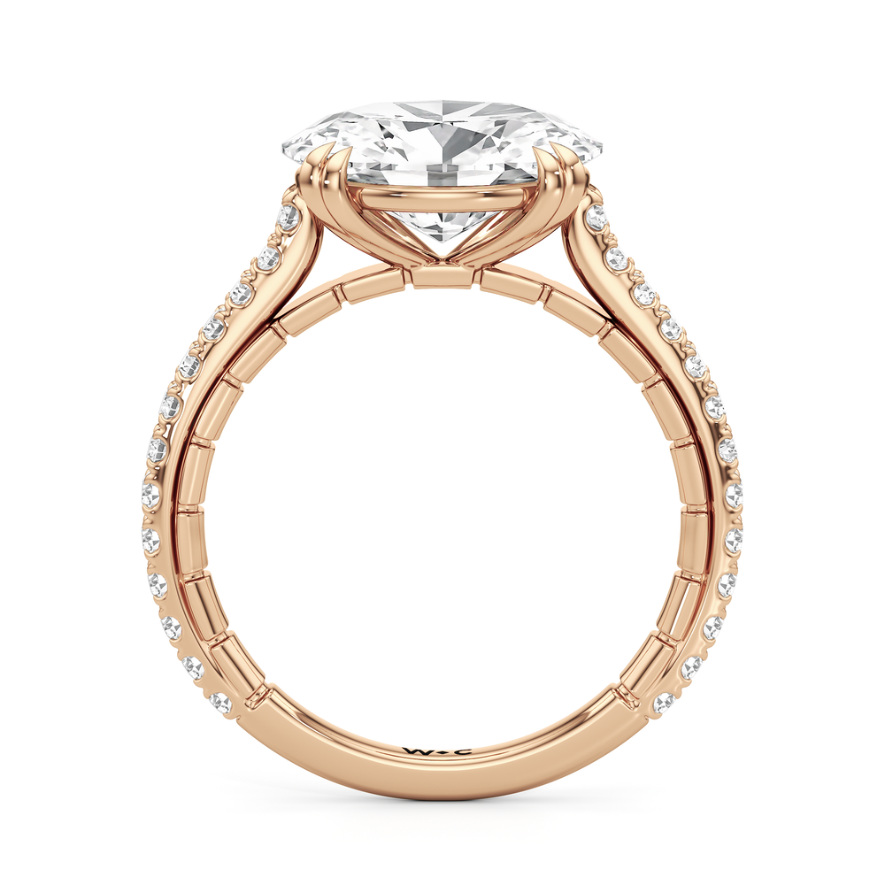 West Oval Cut The Gilded Ring with Lab Grown Diamond in 14KT Rose Gold view 5
