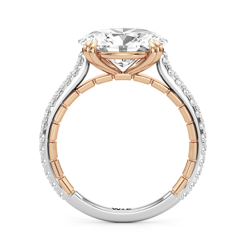 West Oval Cut The Gilded Ring with Lab Grown Diamond in 14KT White & Rose Gold view 5
