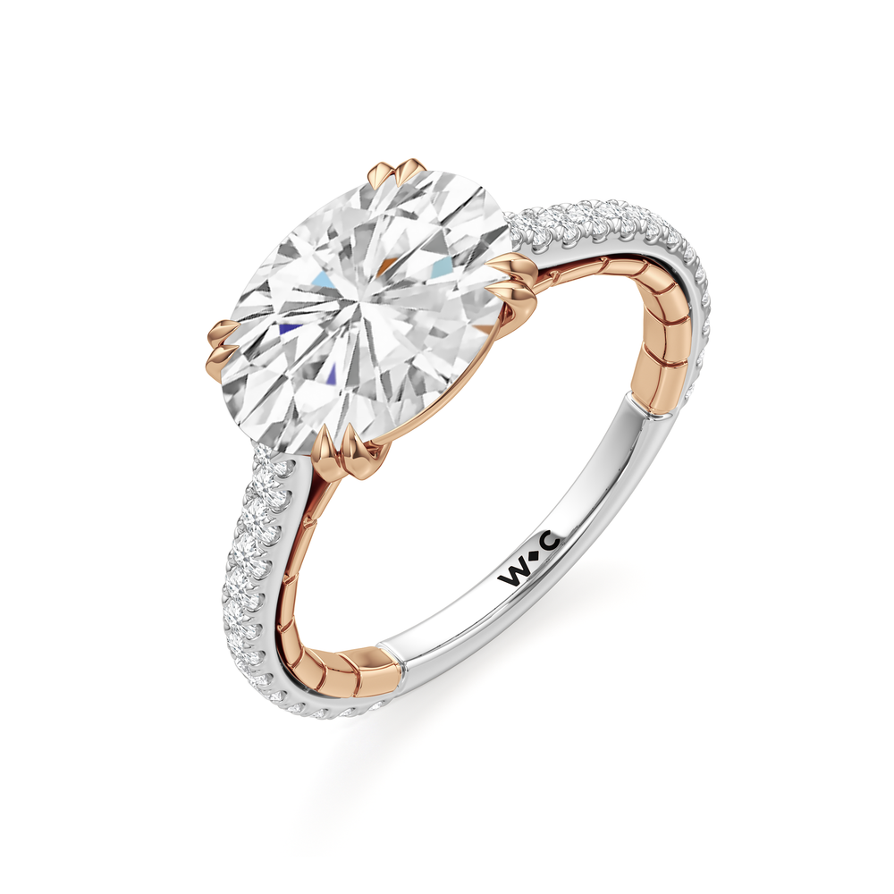 West Oval Cut The Gilded Ring with Lab Grown Diamond in 14KT White & Rose Gold view 6

