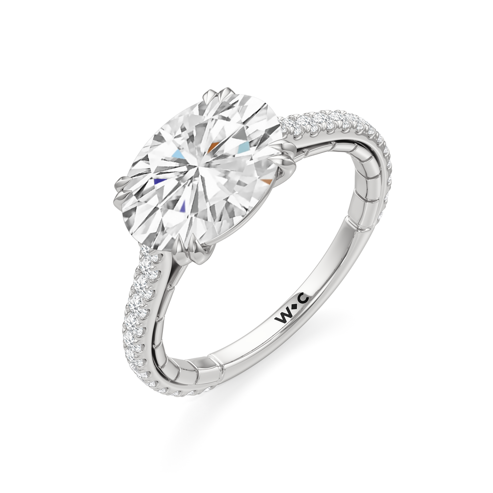 West Oval Cut The Gilded Ring with Lab Grown Diamond in 14KT Platinum view 6
