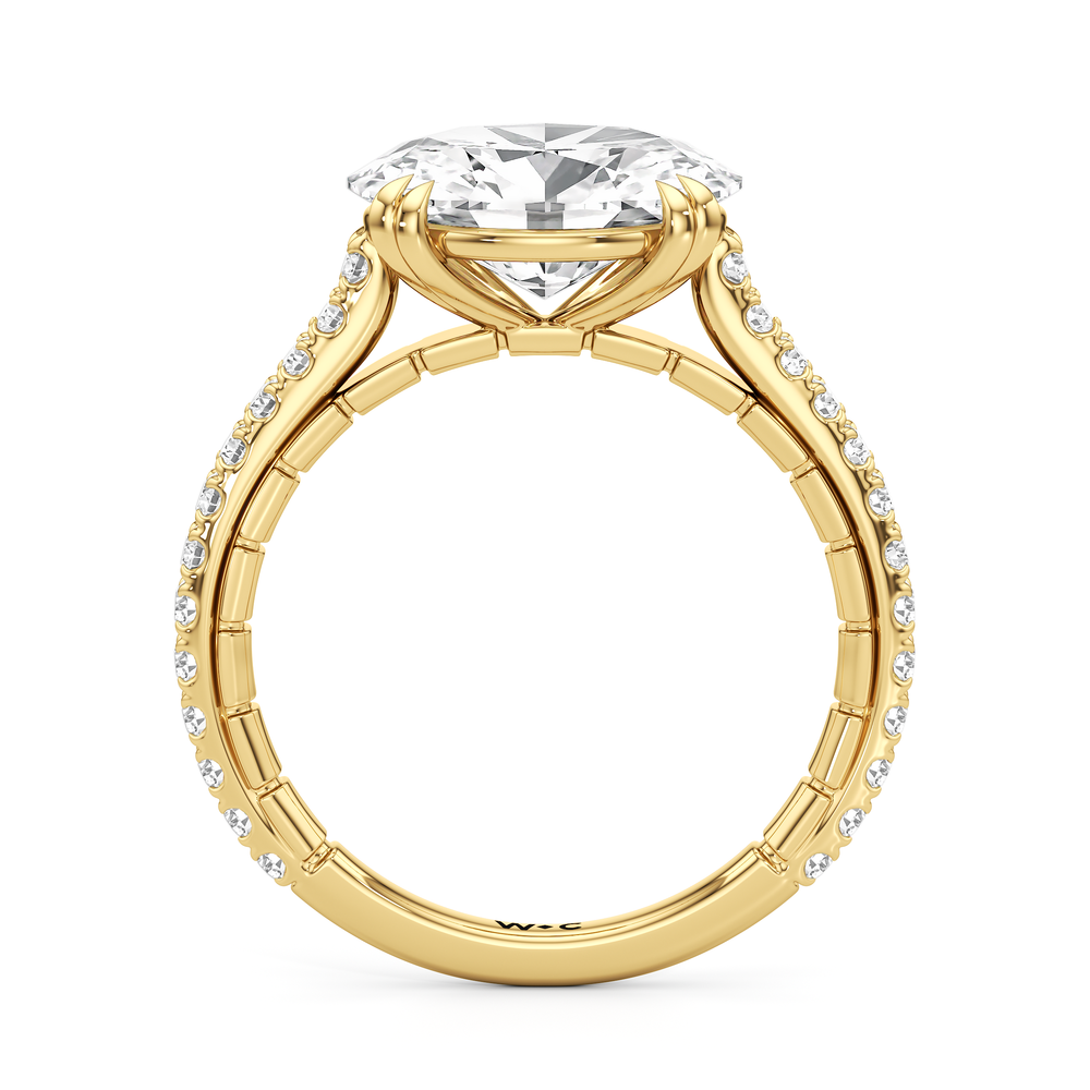 West Oval Cut The Gilded Ring with Lab Grown Diamond in 14KT Yellow Gold view 5
