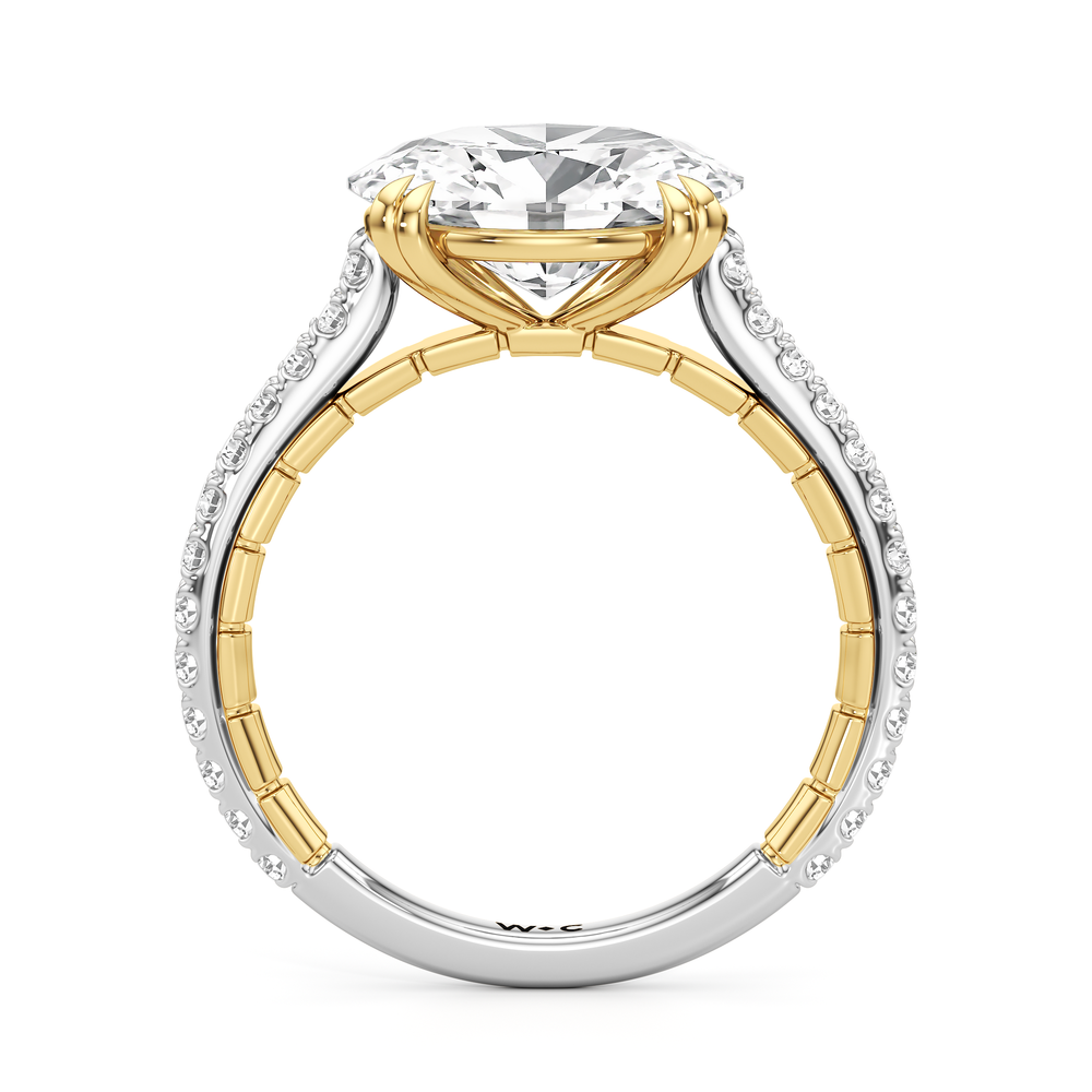 West Oval Cut The Gilded Ring with Lab Grown Diamond in 14KT White & Yellow Gold view 5
