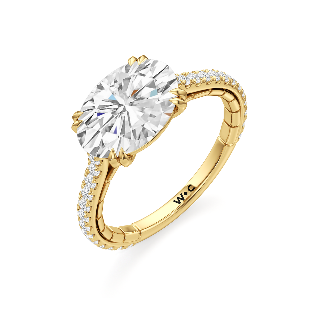 West Oval Cut The Gilded Ring with Lab Grown Diamond in 14KT Yellow Gold view 6
