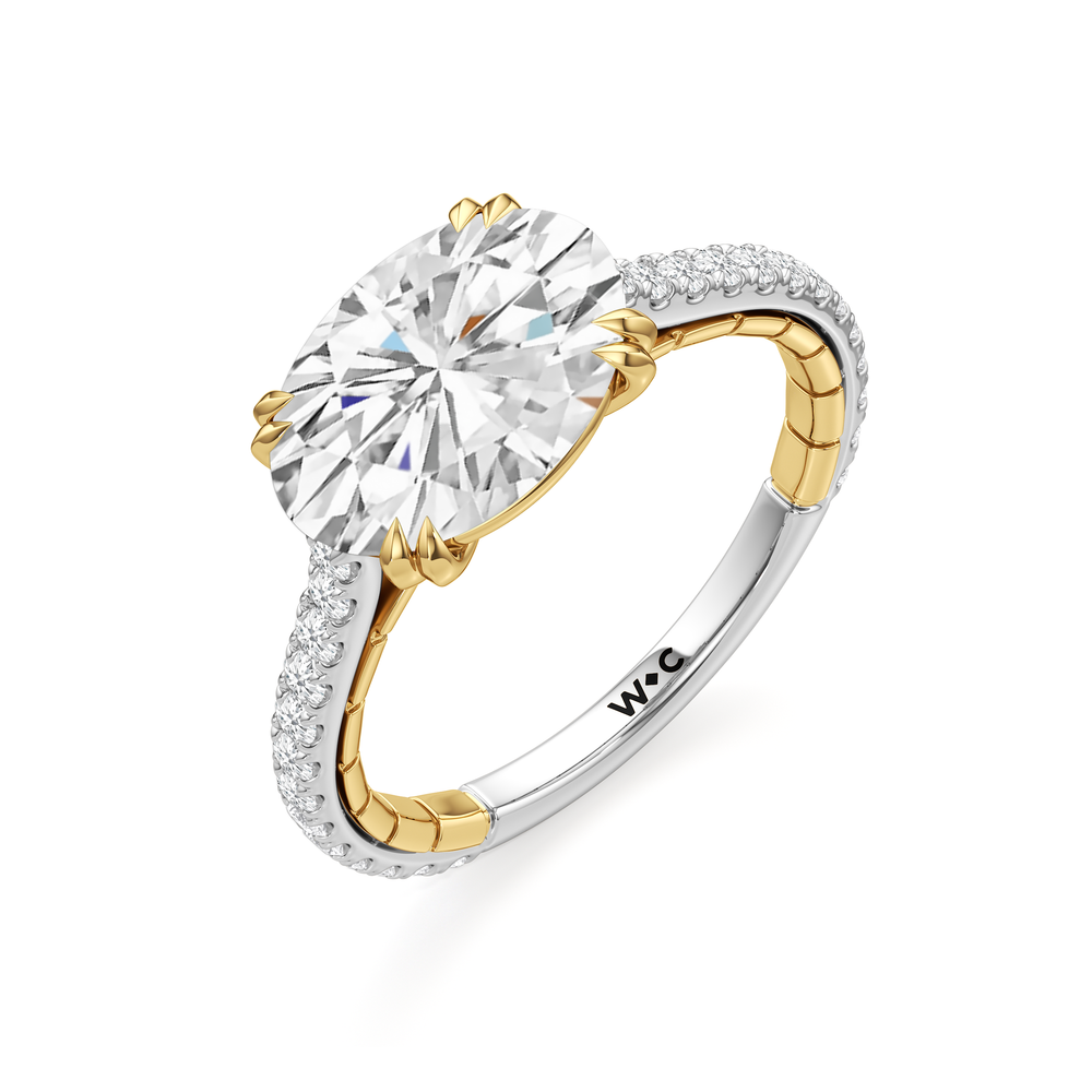 West Oval Cut The Gilded Ring with Lab Grown Diamond in 14KT White & Yellow Gold view 6
