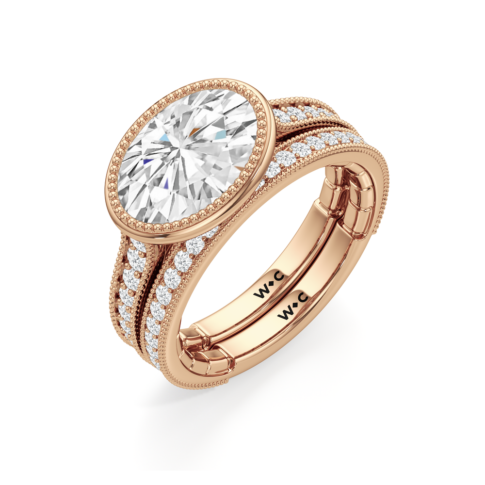 West Emerald Cut The Garland Ring with Lab Grown Diamond in 14KT Rose Gold view 7

