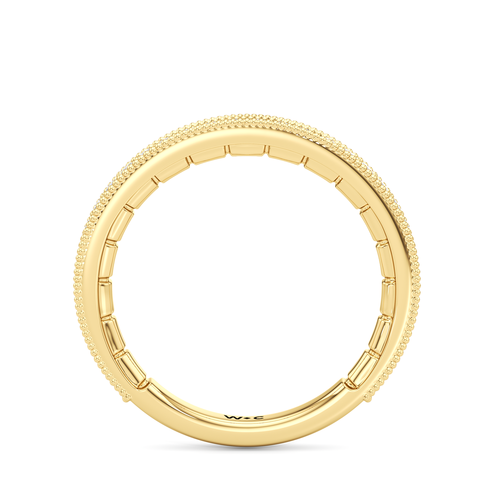 The Mercer East West Bezel Diamond Wedding Band with 18KT Yellow Gold Cut Diamond in 14KT Yellow Gold view 4
