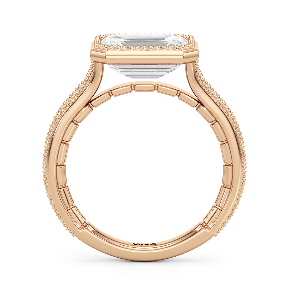 West Emerald Cut The Garland Ring with Lab Grown Diamond in 14KT Rose Gold view 5
