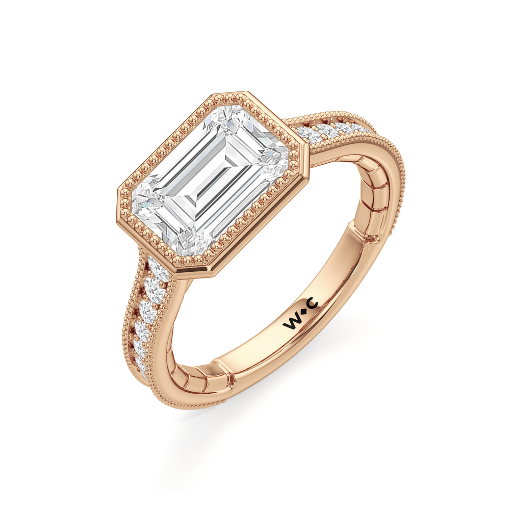 West Emerald Cut The Garland Ring with Lab Grown Diamond in 14KT Rose Gold view 6
