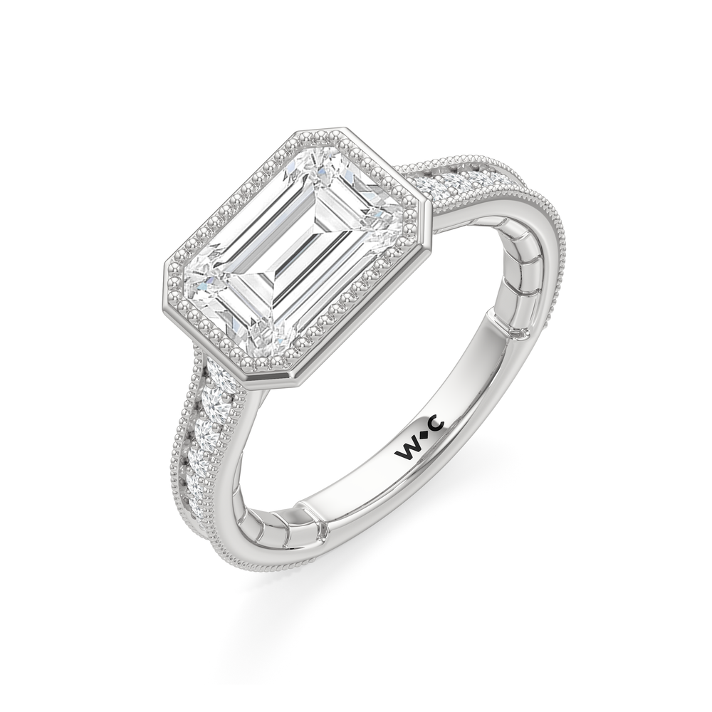West Emerald Cut The Garland Ring with Lab Grown Diamond in 14KT Platinum view 6
