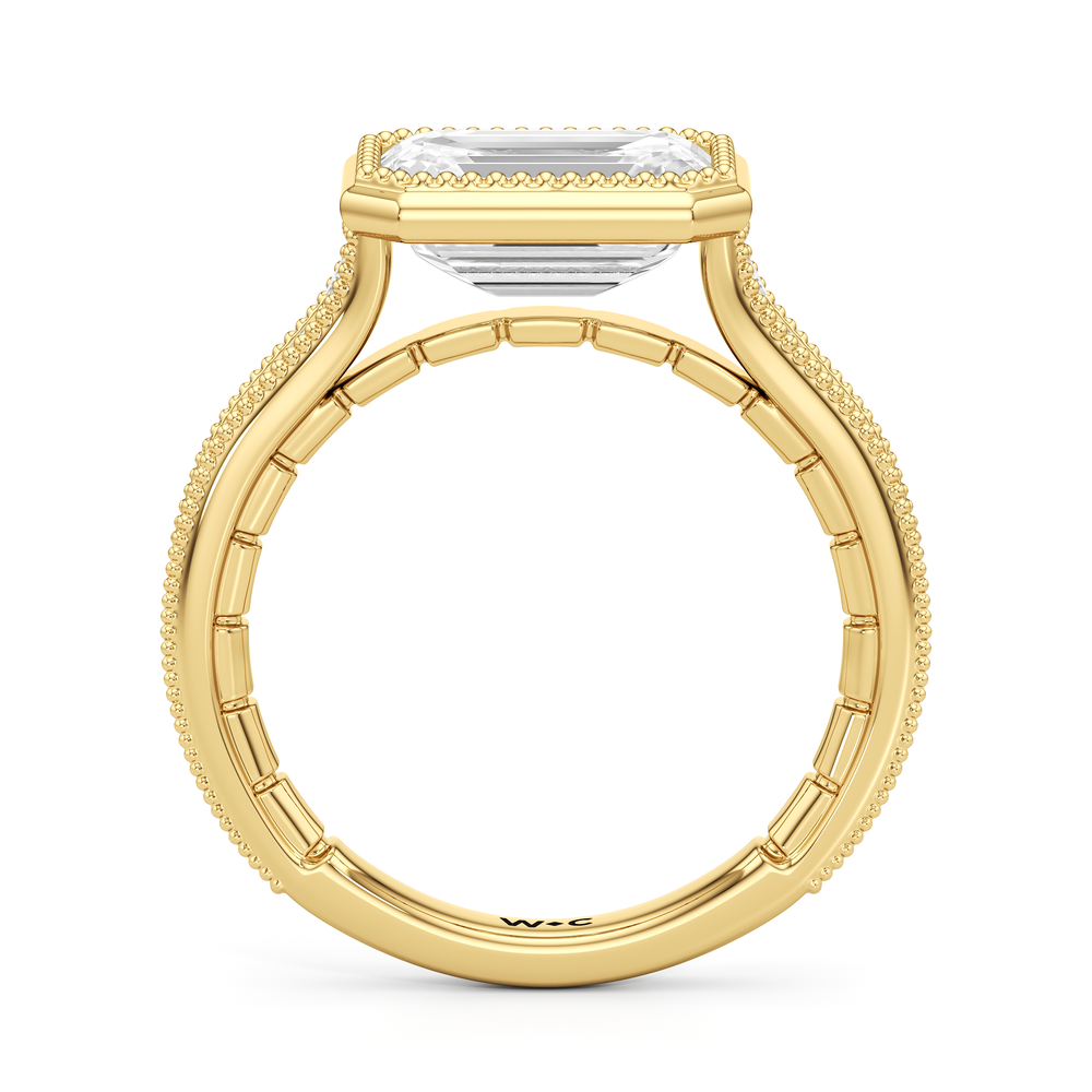 West Emerald Cut The Garland Ring with Lab Grown Diamond in 14KT Yellow Gold view 5
