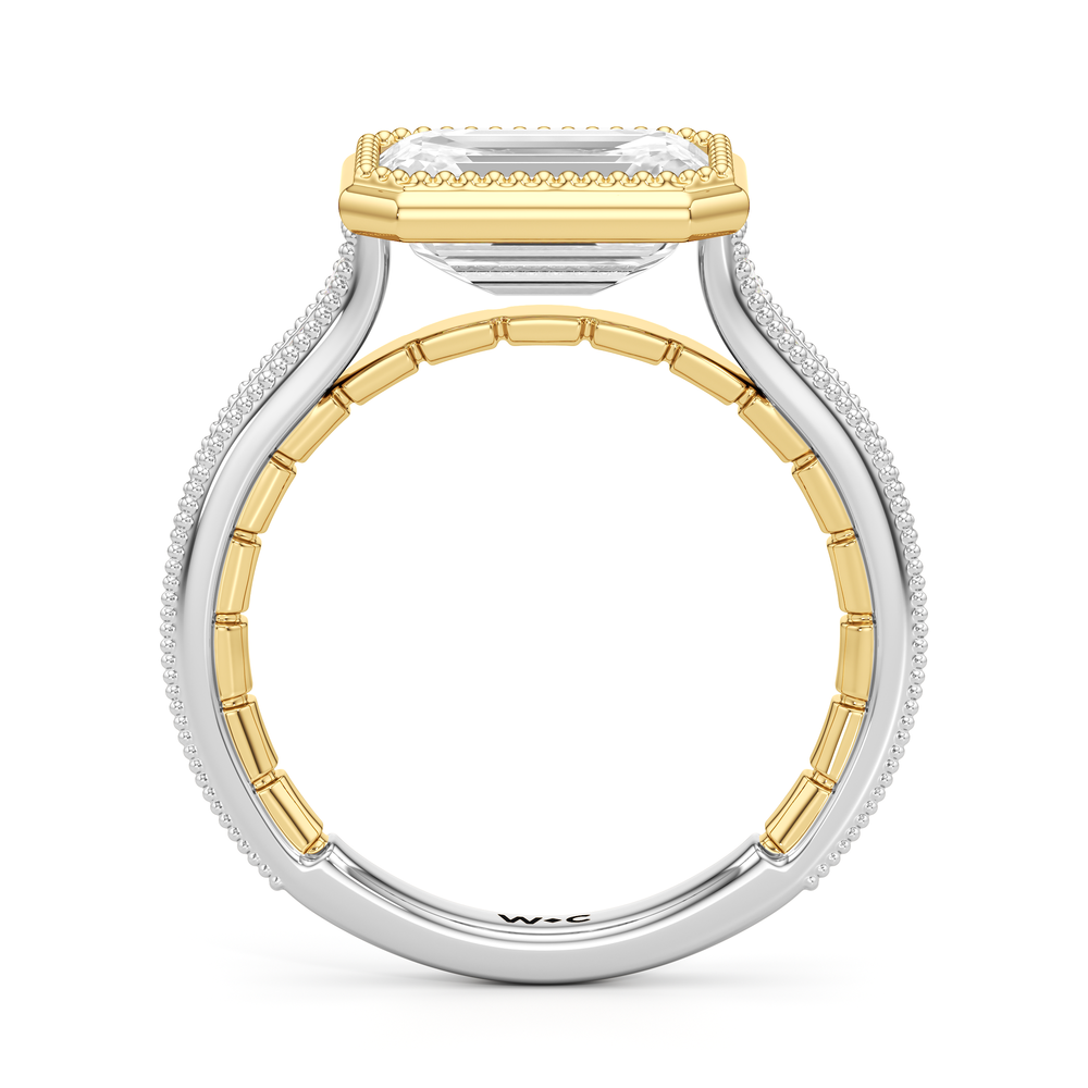 West Emerald Cut The Garland Ring with Lab Grown Diamond in 14KT White & Yellow Gold view 5
