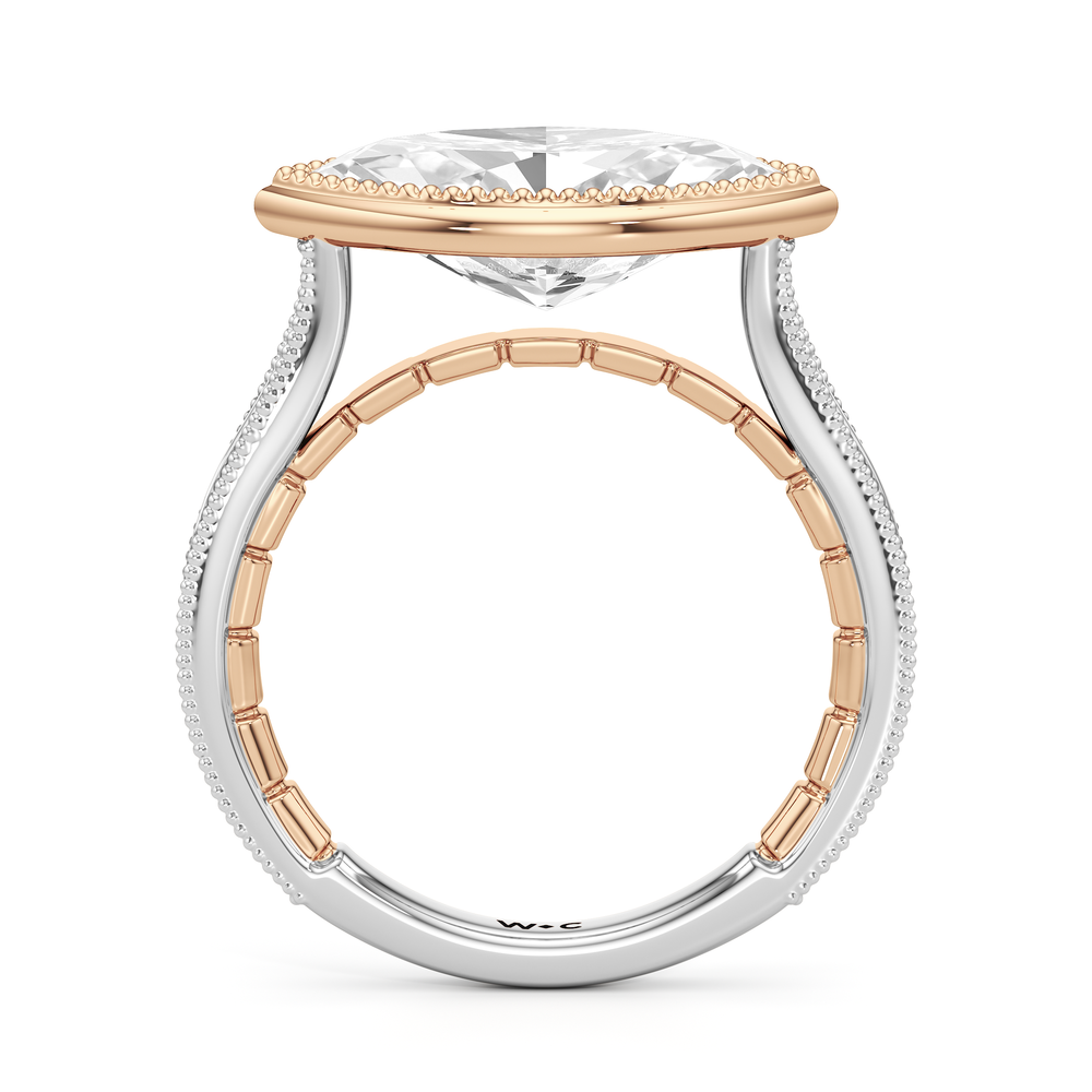 West Marquise Cut The Garland Ring with Lab Grown Diamond in 14KT White & Rose Gold view 5
