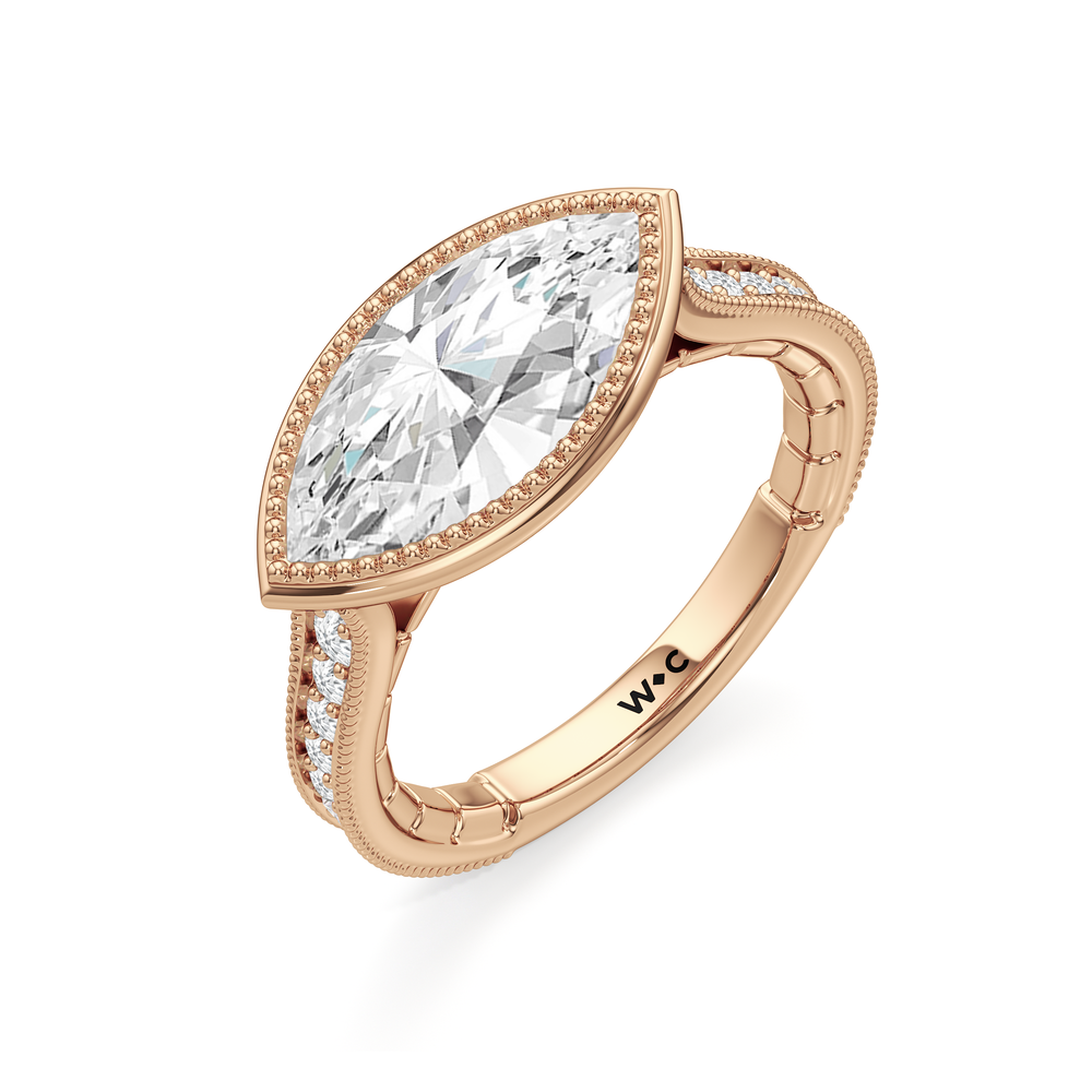 West Marquise Cut The Garland Ring with Lab Grown Diamond in 14KT Rose Gold view 6
