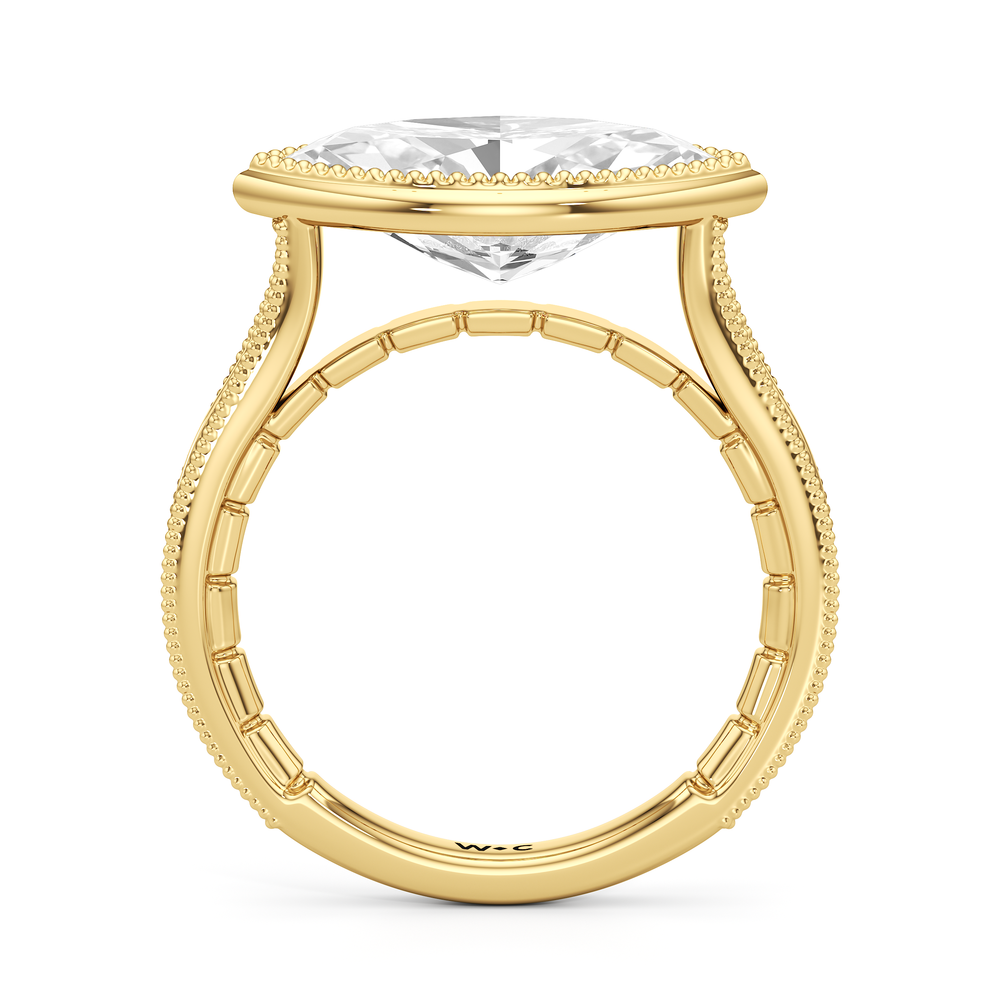 West Marquise Cut The Garland Ring with Lab Grown Diamond in 14KT Yellow Gold view 5

