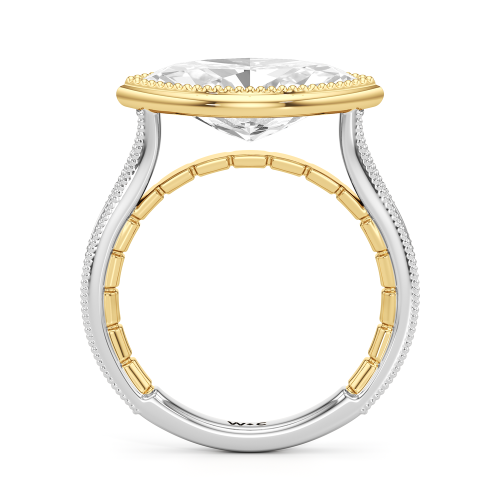 West Marquise Cut The Garland Ring with Lab Grown Diamond in 14KT White & Yellow Gold view 5
