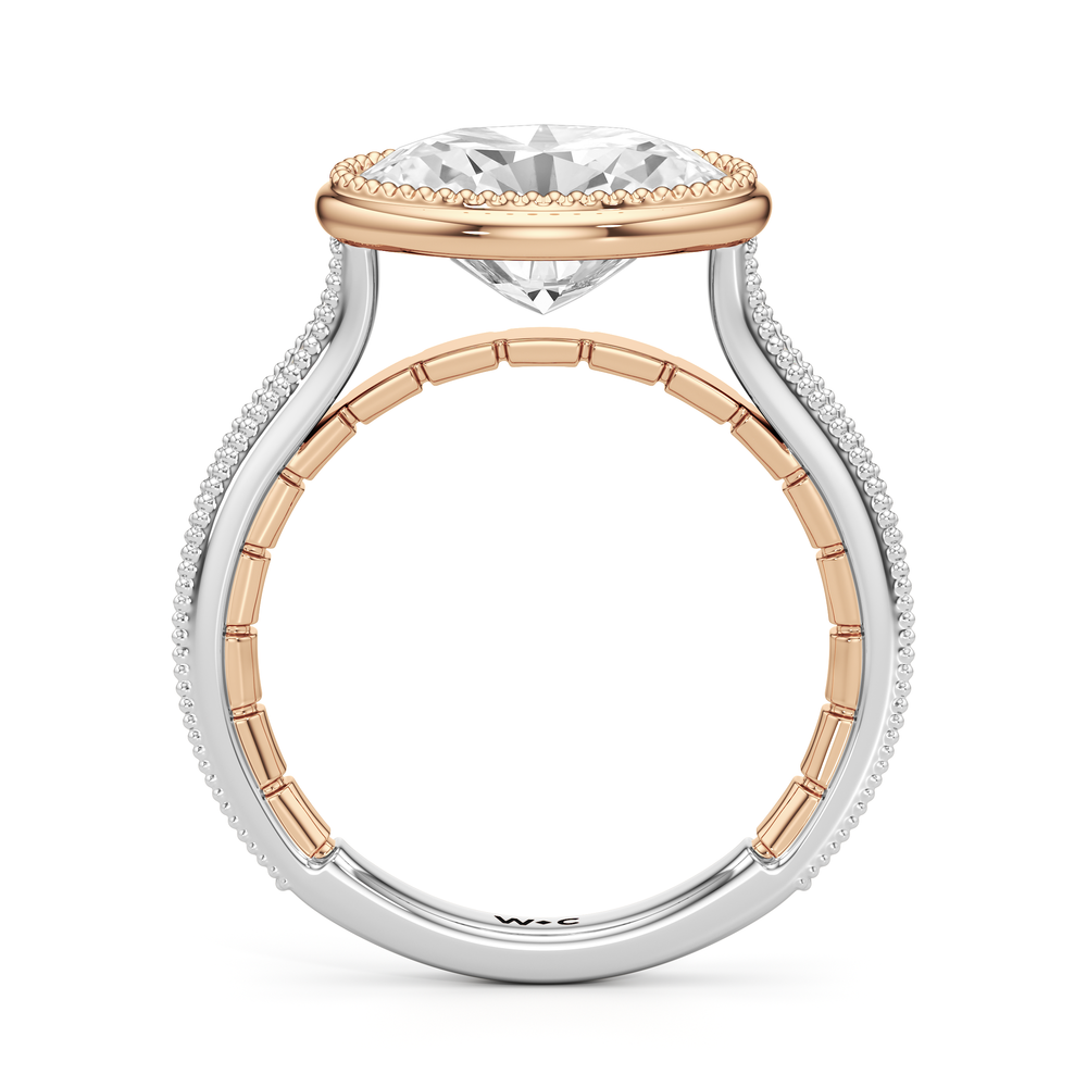 West Oval Cut The Garland Ring with Lab Grown Diamond in 14KT White & Rose Gold view 5
