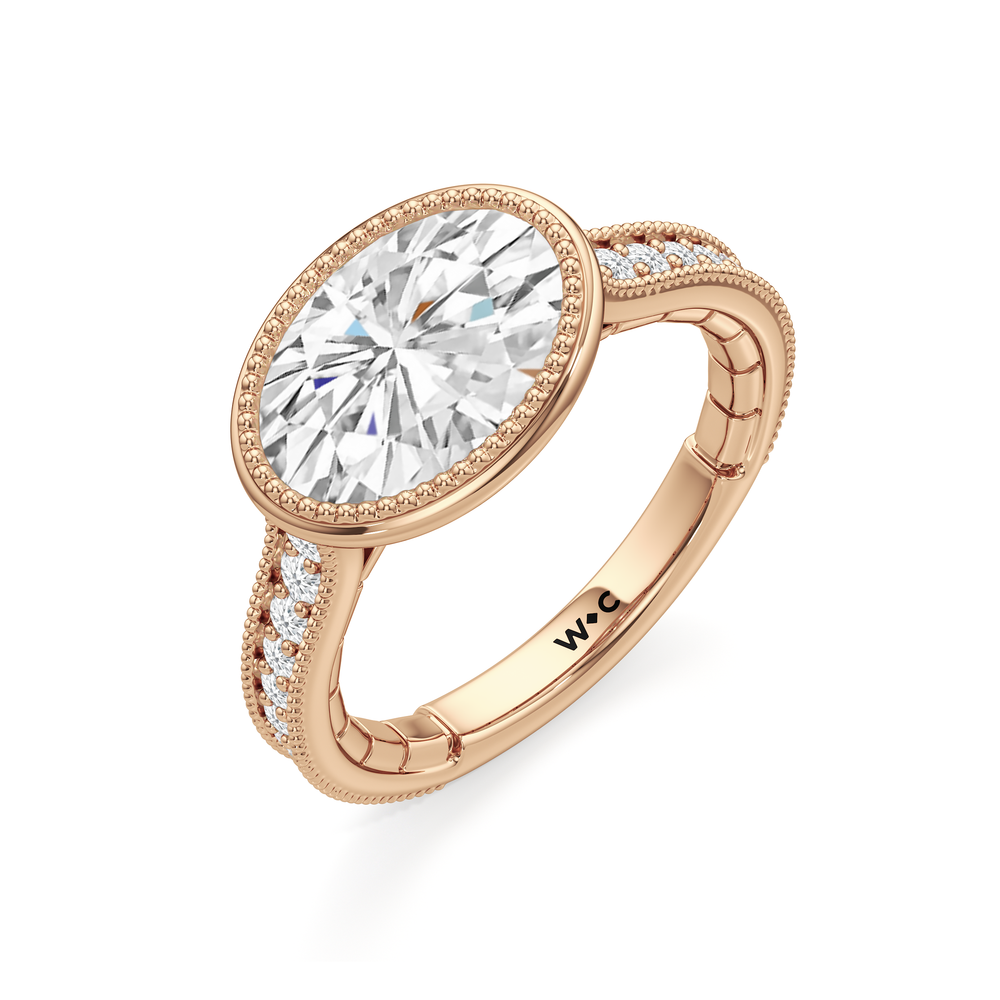 West Oval Cut The Garland Ring with Lab Grown Diamond in 14KT Rose Gold view 6
