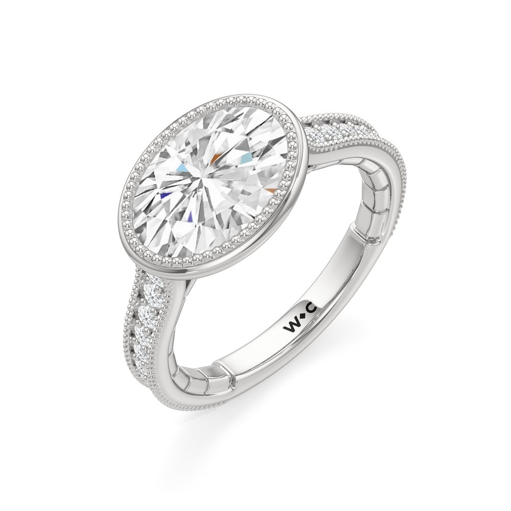West Oval Cut The Garland Ring with Lab Grown Diamond in 14KT Platinum view 6
