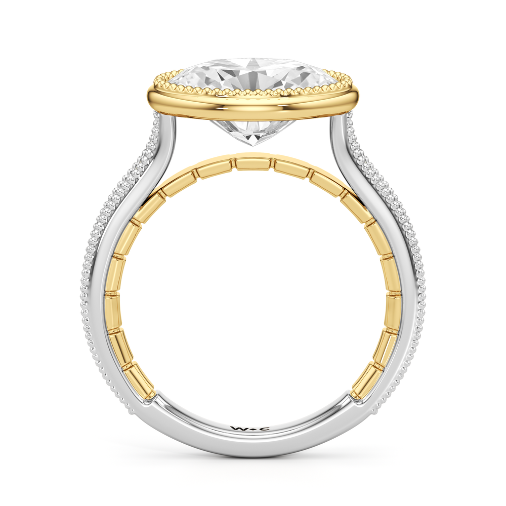 West Oval Cut The Garland Ring with Lab Grown Diamond in 14KT White & Yellow Gold view 5
