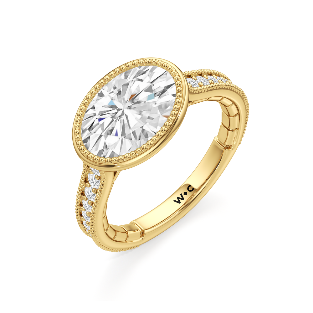 West Oval Cut The Garland Ring with Lab Grown Diamond in 14KT Yellow Gold view 6
