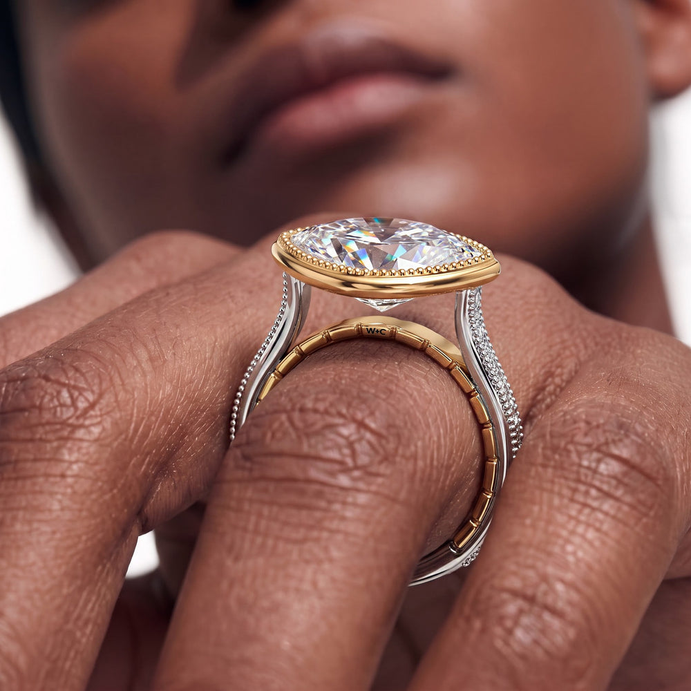 West Oval Cut The Garland Ring with Lab Grown Diamond in 14KT Rose Gold view 3
