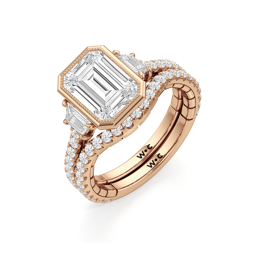 Oval Cut The Rosette Ring with Lab Grown Diamond in 14KT Rose Gold view 7
