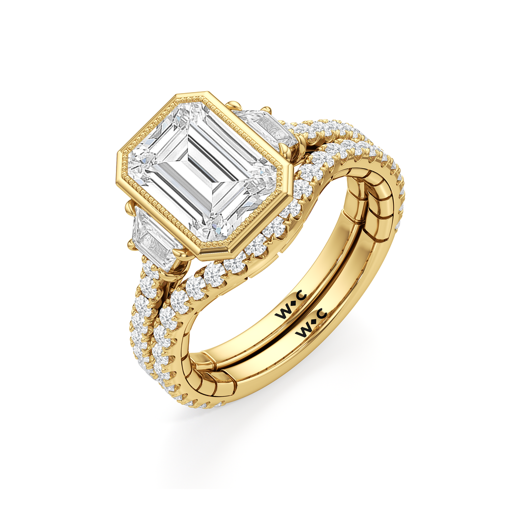Oval Cut The Rosette Ring with Lab Grown Diamond in 14KT Yellow Gold view 7
