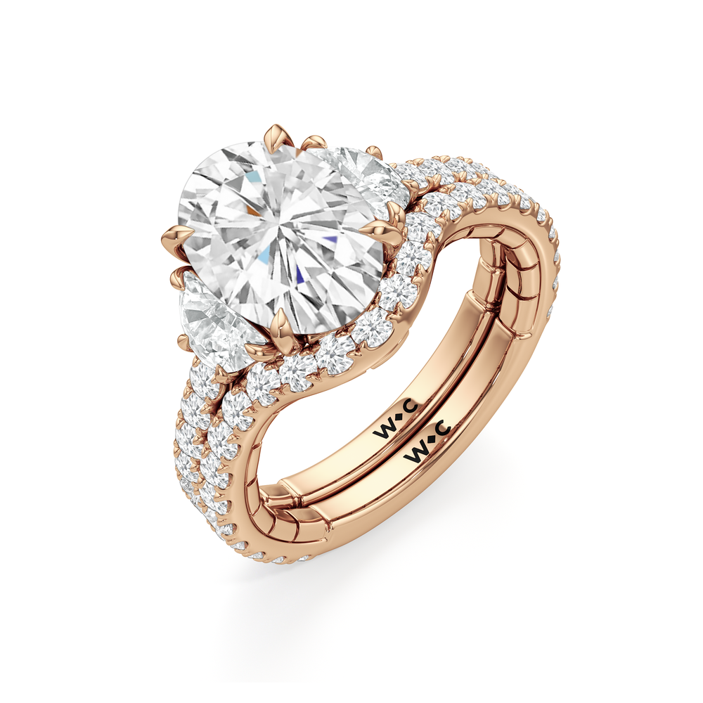 Emerald Cut The Cobblestone Ring with Lab Grown Diamond in 14KT Rose Gold view 7
