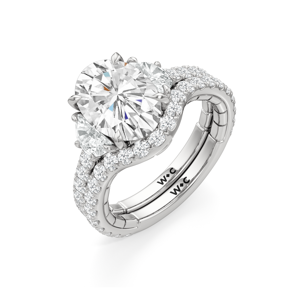 Oval Cut The Cobblestone Ring with Lab Grown Diamond in 14KT Platinum view 7
