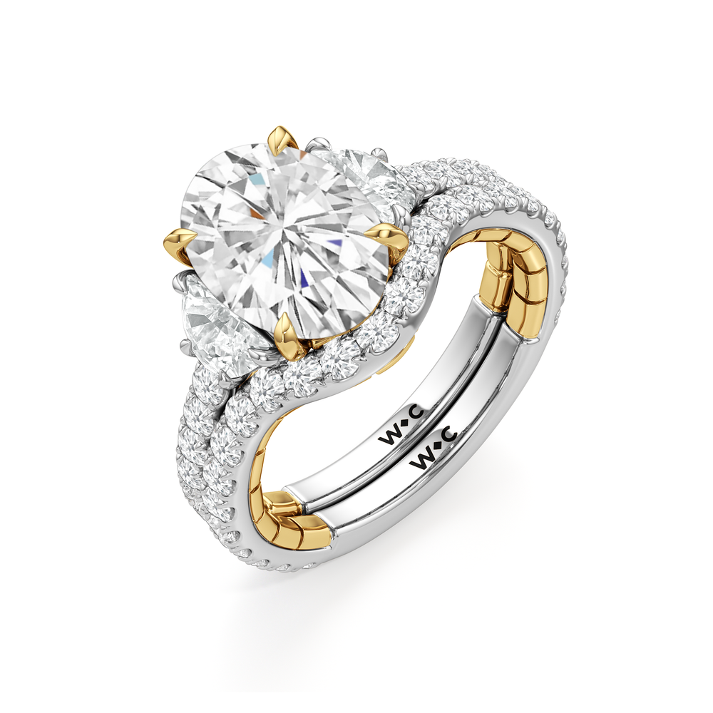 Oval Cut The Cobblestone Ring with Lab Grown Diamond in 14KT White & Yellow Gold view 7
