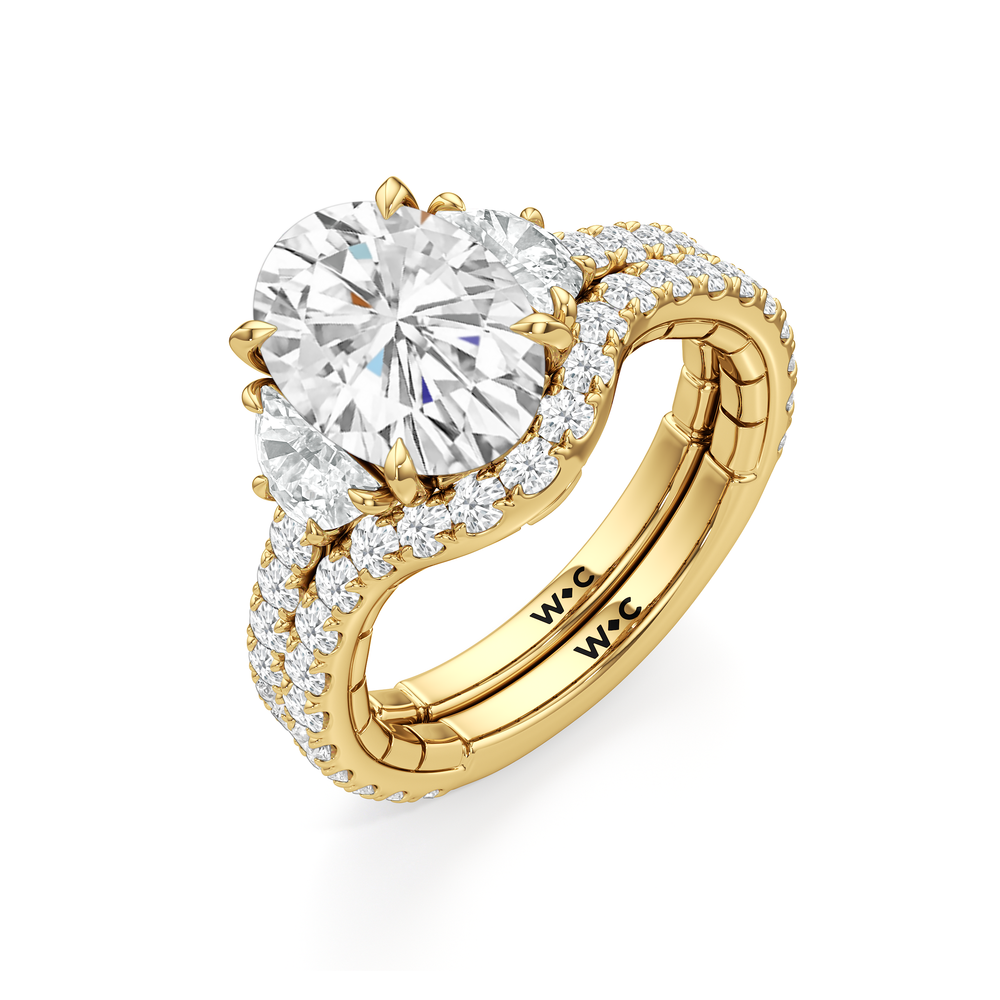 Emerald Cut The Cobblestone Ring with Lab Grown Diamond in 14KT Yellow Gold view 7
