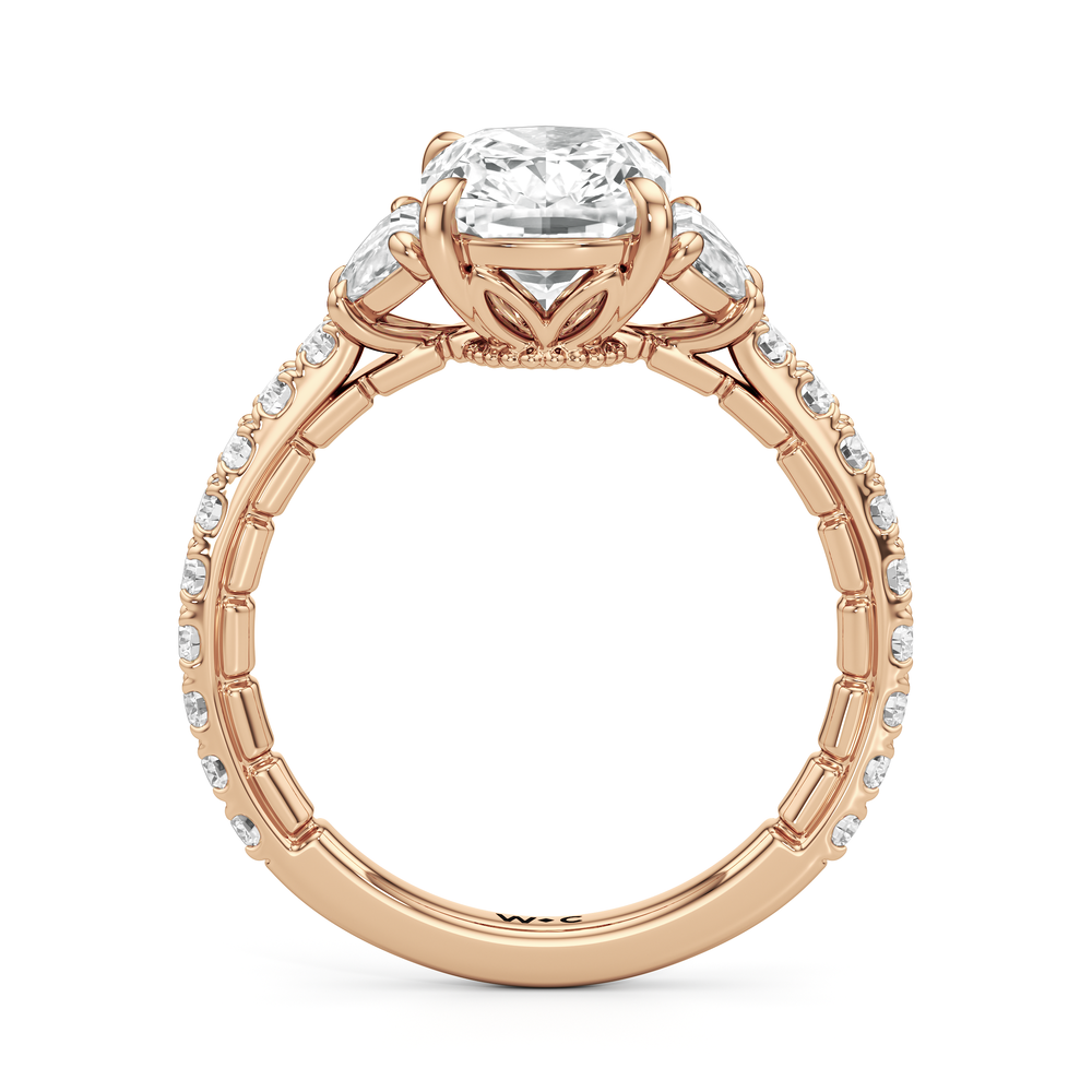 Elongated Cushion Cut The Cobblestone Ring with Lab Grown Diamond in 14KT Rose Gold view 5
