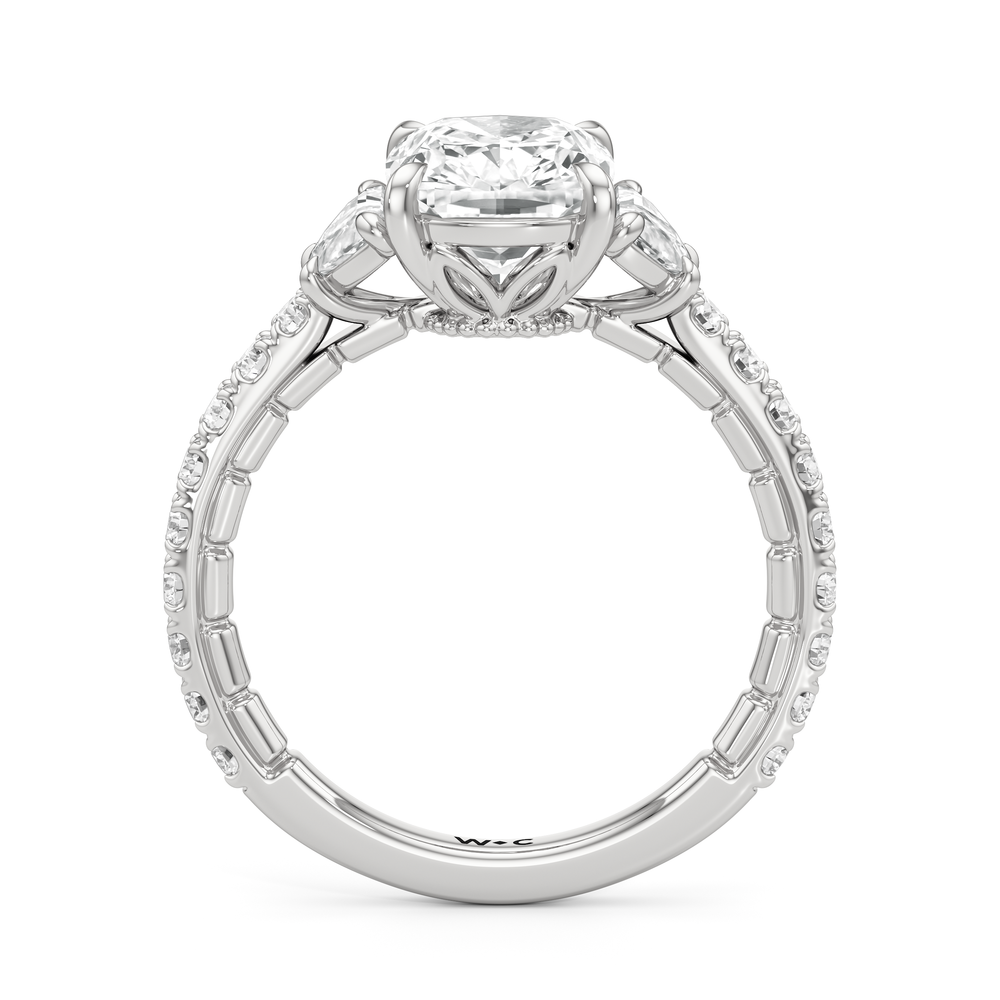 Elongated Cushion Cut The Cobblestone Ring with Lab Grown Diamond in 14KT Platinum view 5

