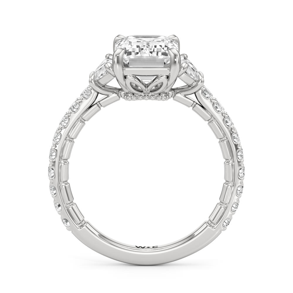 Emerald Cut The Cobblestone Ring with Lab Grown Diamond in 14KT Platinum view 5
