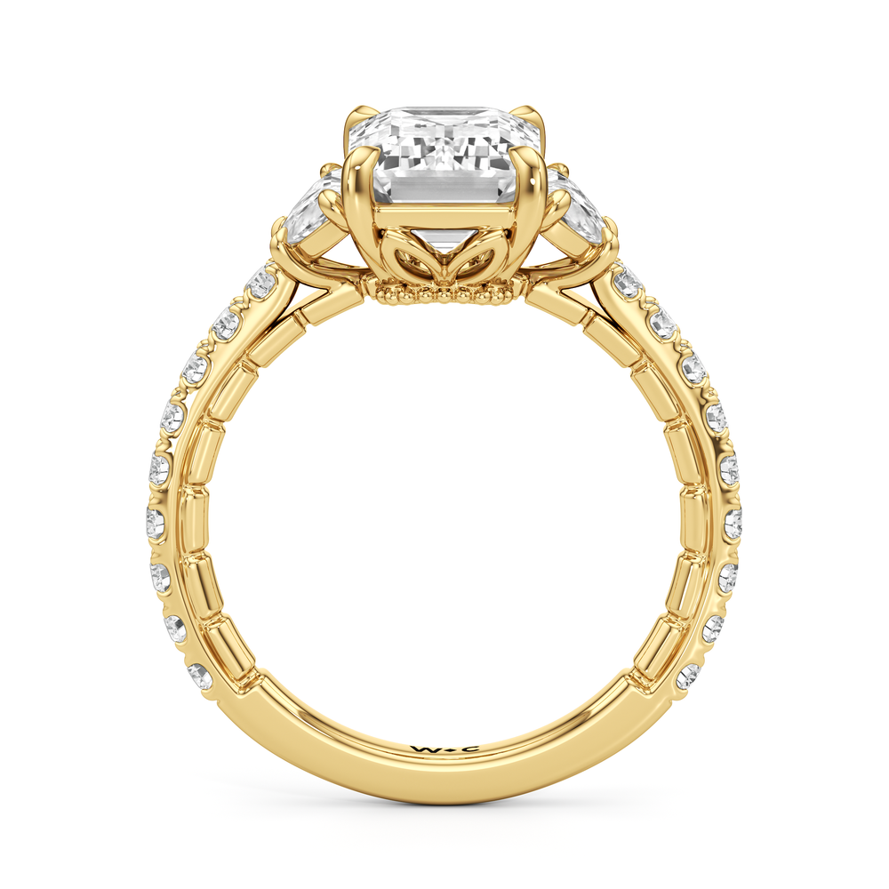 Emerald Cut The Cobblestone Ring with Lab Grown Diamond in 14KT Yellow Gold view 5
