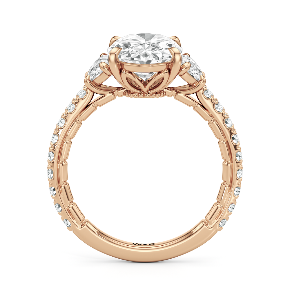 Oval Cut The Cobblestone Ring with Lab Grown Diamond in 14KT Rose Gold view 5
