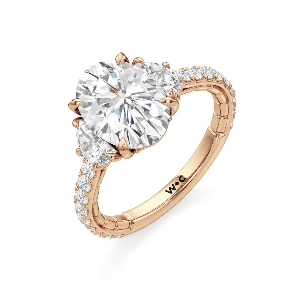 Oval Cut The Cobblestone Ring with Lab Grown Diamond in 14KT Rose Gold view 6
