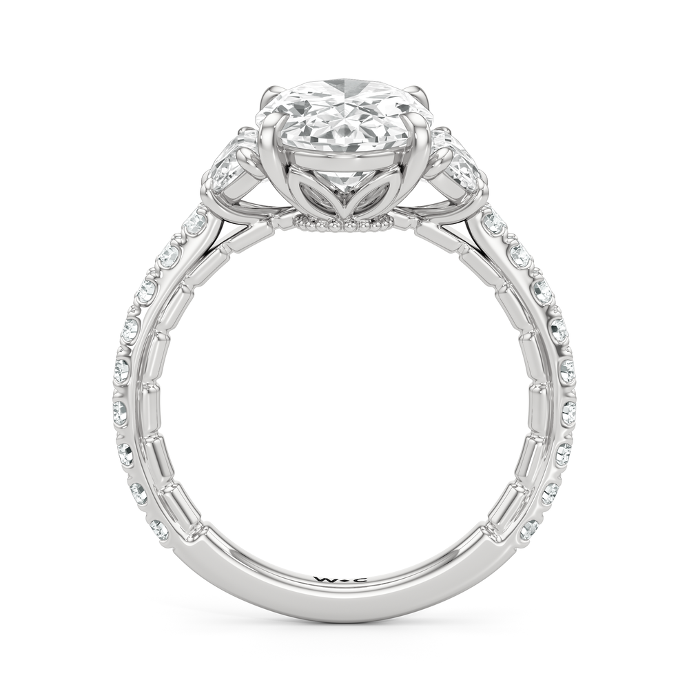 Oval Cut The Cobblestone Ring with Lab Grown Diamond in 14KT Platinum view 5

